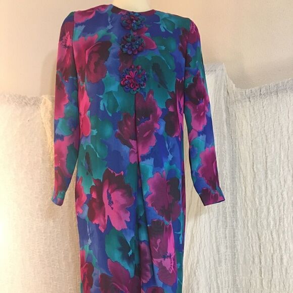 Anne Crimmins for UMI Collections Dresses & Skirts - Anne Crimmins VTG Silk Floral Dress Size 4